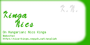 kinga nics business card